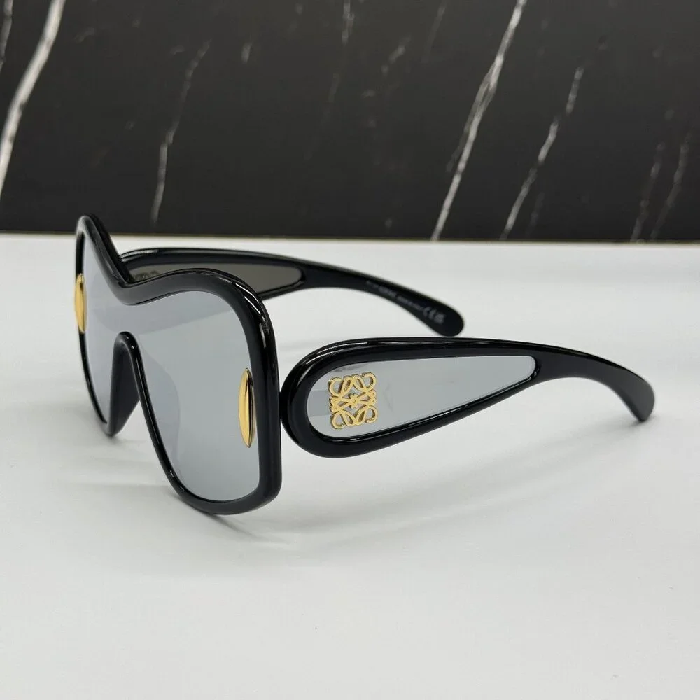 NEW LOEWE LW40131I 01C, SILVER BLACK UNISEX SUNGLASSES LOEWE